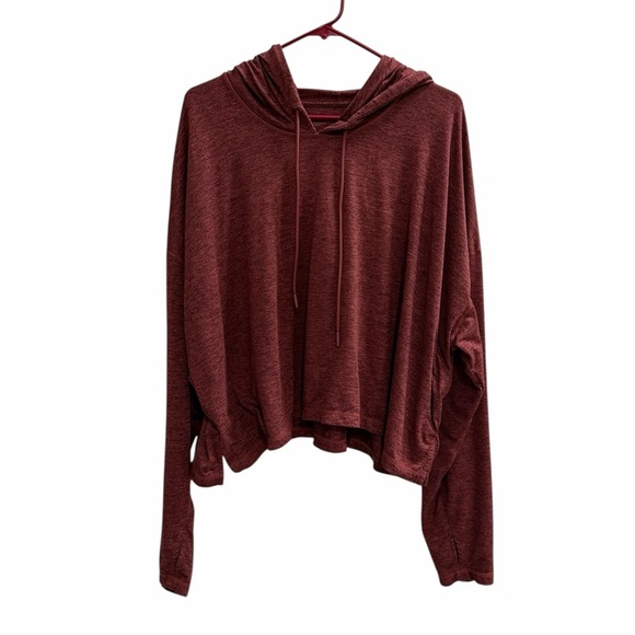 ATHLETA Uptempo Short Hoodie Maroon Heather Size XL - Picture 2 of 8
